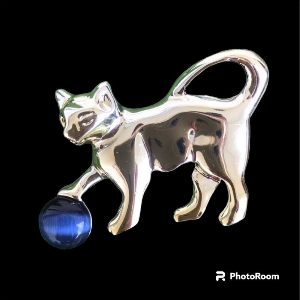 3/$15 Vintage Genuine Cats Eye Cat Pin/Brooch